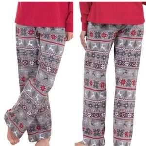 Pajamagram *CURRENT* fair isle Nordic gray knit pajama pants size Small